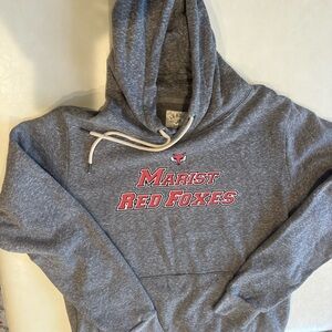 League Marist Foxes Heather Gray Hoodie NWOT